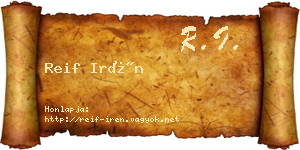 Reif Irén névjegykártya